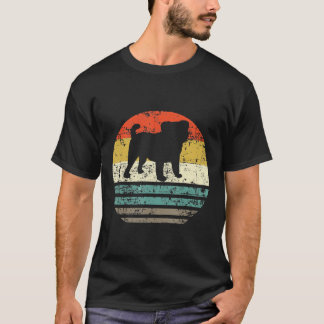 Pug Hond Retro Vintage 60s 70s 80s Silhouet Cadeau T-shirt