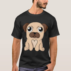 Pug Hond Schattig Kawaii - Digitale Kunst T-shirt