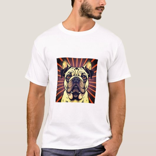 Pug hond t-shirt (Voorkant)