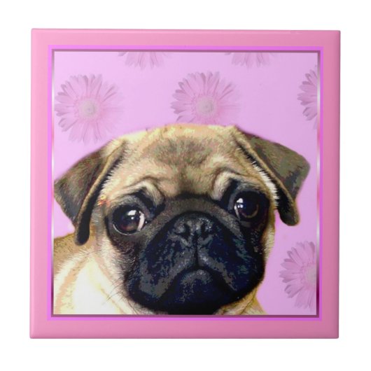Pug hond tegeltje (Voorkant)