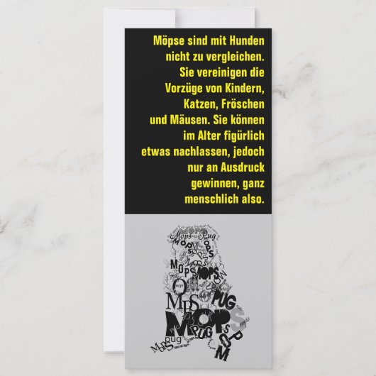 Pug Hond Uitnodigingen (Voorkant)