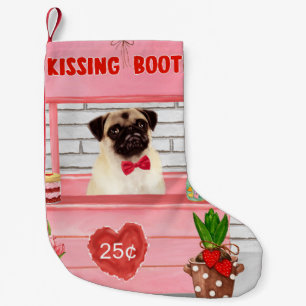Pug Hond Valentijnsdag Kusstand Kleine Kerstsok