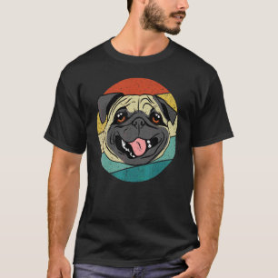 Pug Hond Vintage Retro Versleten Schattig T-shirt