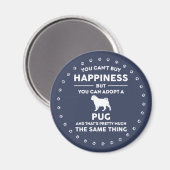 Pug-hondadoptie geluk magneet (Voorkant / Achterkant)