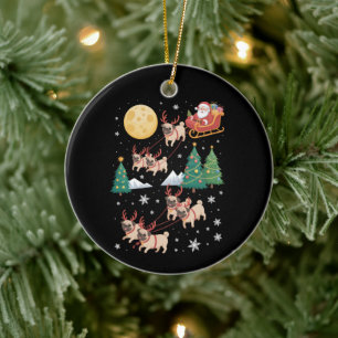 Pug Honden Boom Kerst Trui Xmas Huisdier Dier Keramisch Ornament