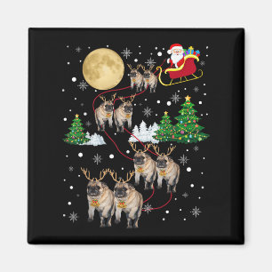 Pug Honden Boom Kersttrui Xmas Huisdier Dier Doe Magneet