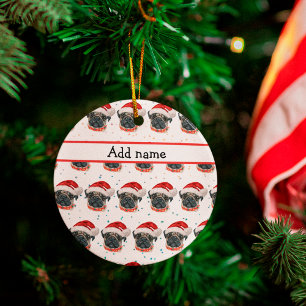 Pug Hondenras Kerst Sterren Keramisch Ornament