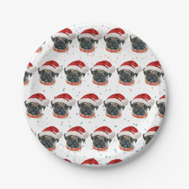 Pug Hondenras Kerst Sterren Papieren Bordje