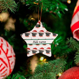 Pug Hondenras Kerststerren Keramisch Ornament