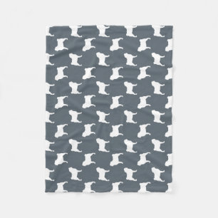 Pug Hondenras Silhouettes Patroon Fleece Deken