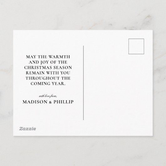 Pug-hondje met kerstlint feestdagenkaart (Achterkant)