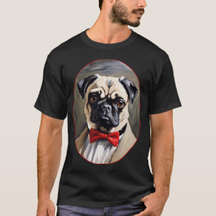 Pug-hondportret in jasje en das t-shirt