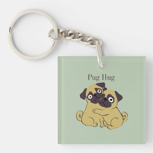 Pug hug sleutelhanger (voorkant)