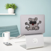 Pug Hugs Sticker (Laptop op bureau)