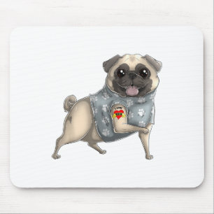 Pug I Love Mam Tattoo Dog Shirt Funny Moederdag Muismat