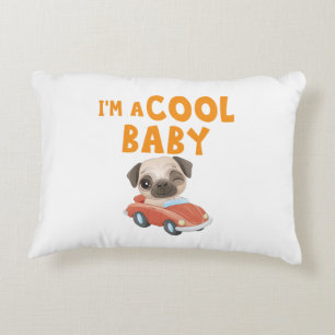 Pug Ik ben een Coole Baby Accent Kussen