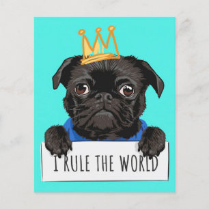 Pug ik heers over de wereld cadeau, grappig Pug li Flyer