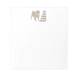 Pug - Ik hou van hen, Chubby, Kort en Kort Notitieblok