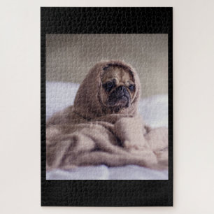 Pug in Blanket Cute Pug Hondenliefhebber Gift Legpuzzel