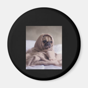Pug in Blanket Cute Pug Hondenliefhebber Gift Magneet