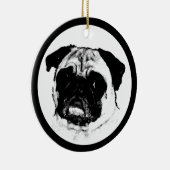 Pug in Circle Keramisch Ornament (Rechts)