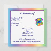 Pug in Colors Birthday Kaart (Achterkant)