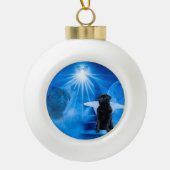Pug in de hemel als engelensympathie keramische bal ornament (Voorkant)