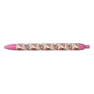 Pug in donut zwarte inkt pen