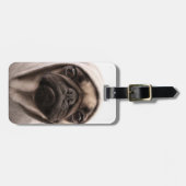 Pug in een hodie bagagelabel (Voorkant horizontaal)