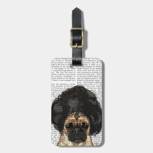 Pug in een slechte figuur bagagelabel (Voorkant verticaal)