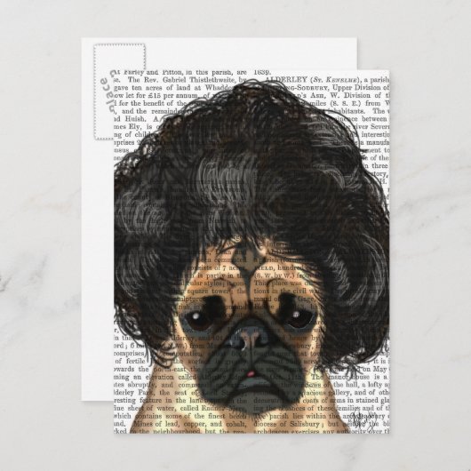 Pug in een slechte figuur briefkaart (Voorkant / Achterkant)