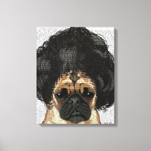 Pug in een slechte figuur canvas afdruk