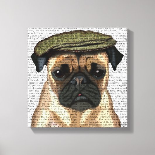 Pug in vlak Pet Canvas Afdruk (Voorkant)