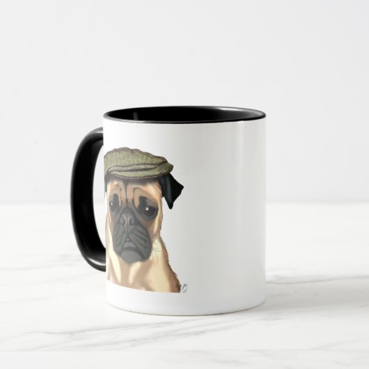 Pug in vlak Pet Mok (Voorkant links)