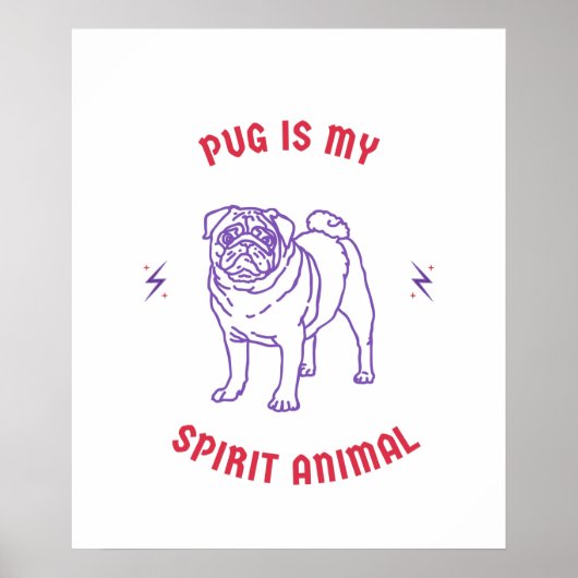 pug is mijn geestesdier poster (Voorkant)