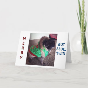 PUG IS "VROLIJK" MAAR "BLAUW" KERSTMIS ZONDER "TWE FEESTDAGEN KAART