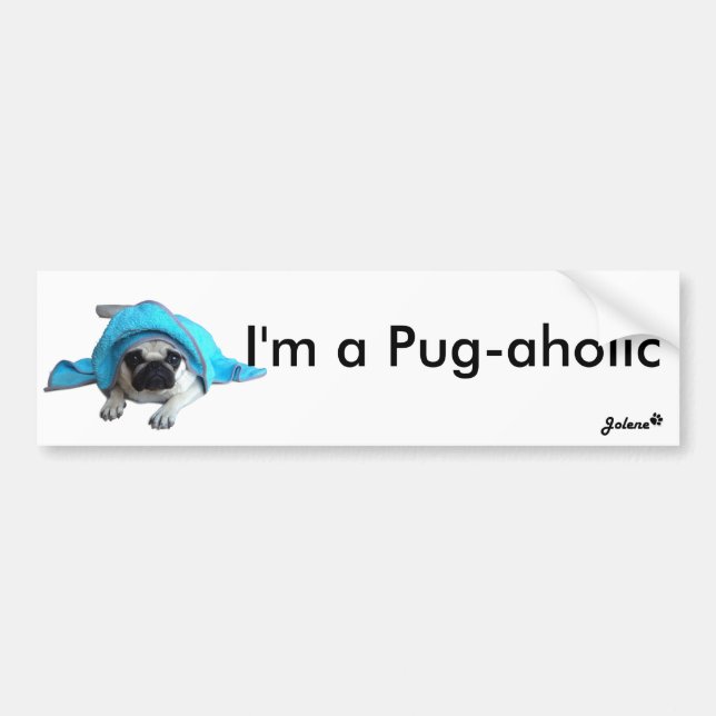 Pug Jolene Bumpersticker (Voorkant)