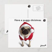 Pug Jolene kerstkaarten Feestdagenkaart (Voorkant / Achterkant)