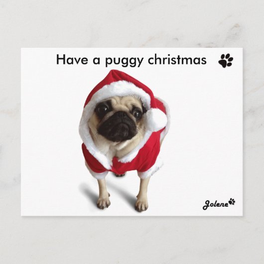 Pug Jolene kerstkaarten Feestdagenkaart (Voorkant)
