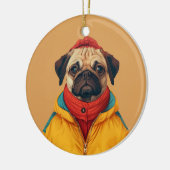 Pug Keramisch Ornament (Links)