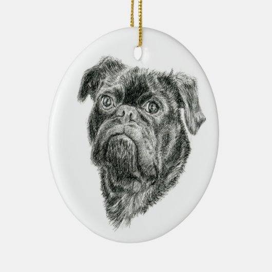 Pug Keramisch Ornament (Rechts)