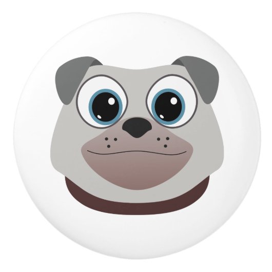 Pug Keramische Knop (Voorkant)