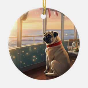 Pug Kerst Cruise: Pawsome Kersts Vreugde Keramisch Ornament