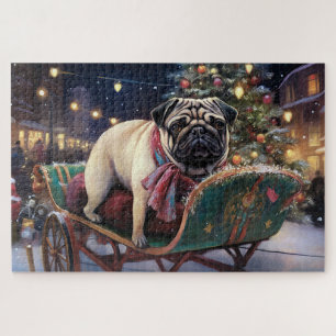 Pug Kerst Feestelijke Periode Legpuzzel