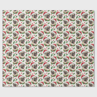 Pug Kerst Inpakpapier