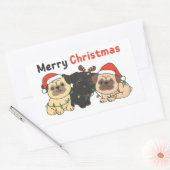 Pug-kerstdieren kotterhonden Merry Sticker (Envelop)