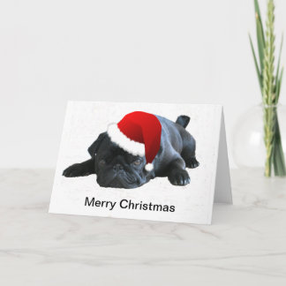Pug-kerstkaart Feestdagen Kaart