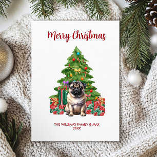 Pug-kerstkaart Feestdagenkaart
