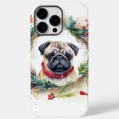 Pug Kerstkrans Feestelijke Pup Case-Mate iPhone Case (Achterkant)