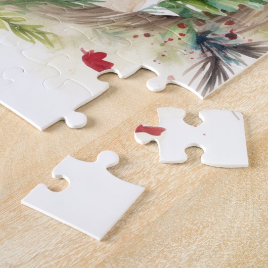 Pug Kerstkrans Feestelijke Pup Legpuzzel (Zijkant)